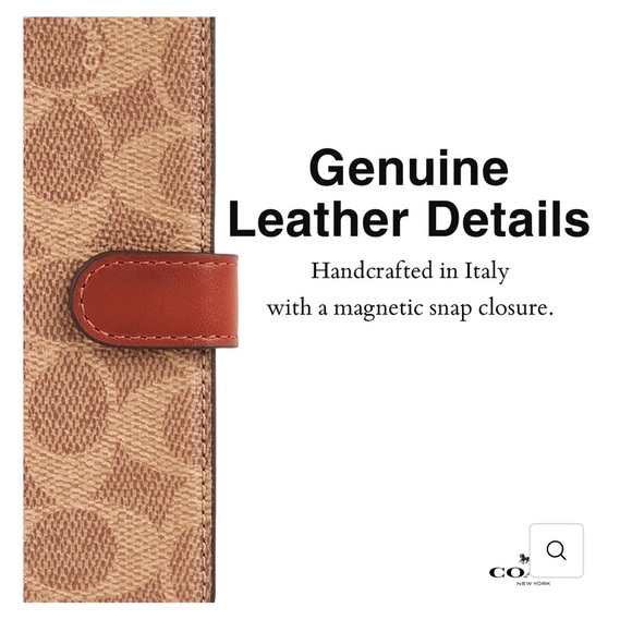 Coach 15/14/13 Brown Leather Folio Wallet Phone Case - Picture 5 of 7